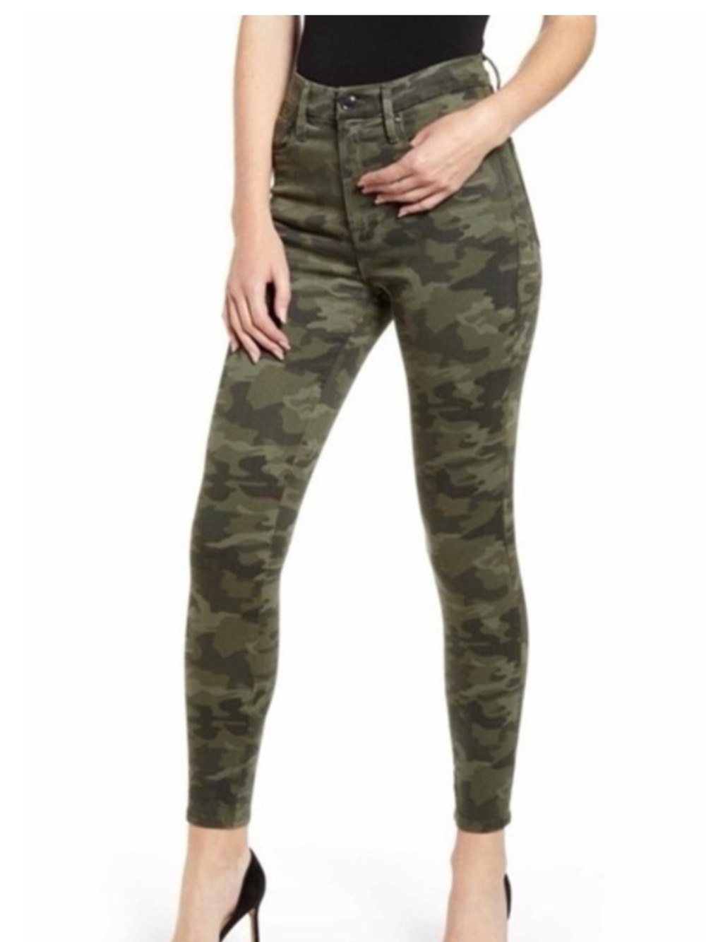 Good American Good Waist Skinny Jeans Camo Size 31